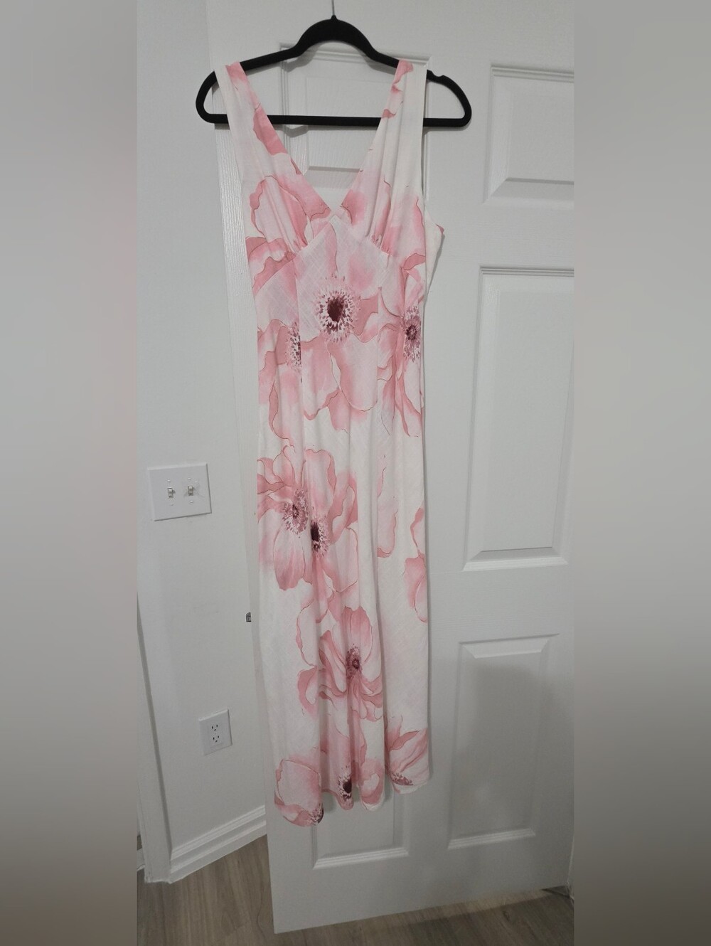 Floral Pink Maxi Dress - Lightweight Pink Flower Print